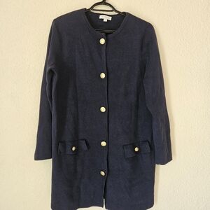J. Crew Dark Blue Women's Blazer with Gold Buttons